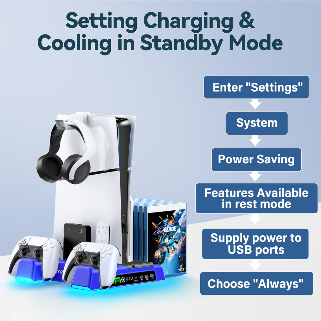 OIVO PS5 Stand & Cooling Station with Controller Charging – 5 Colours - Flex Gamingproduct_type
