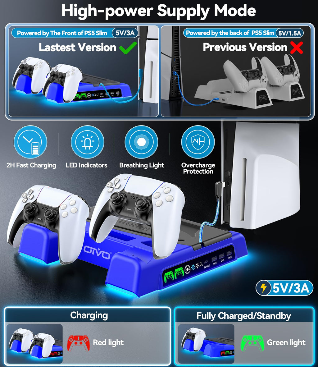 OIVO PS5 Stand & Cooling Station with Controller Charging – 5 Colours - Flex Gamingproduct_type