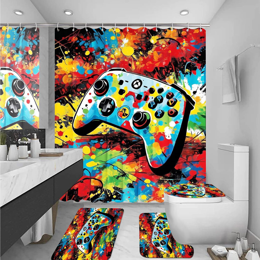 Omebero Gaming Shower Curtain Set, 4 Pieces – 3 Styles - Flex Gamingproduct_type