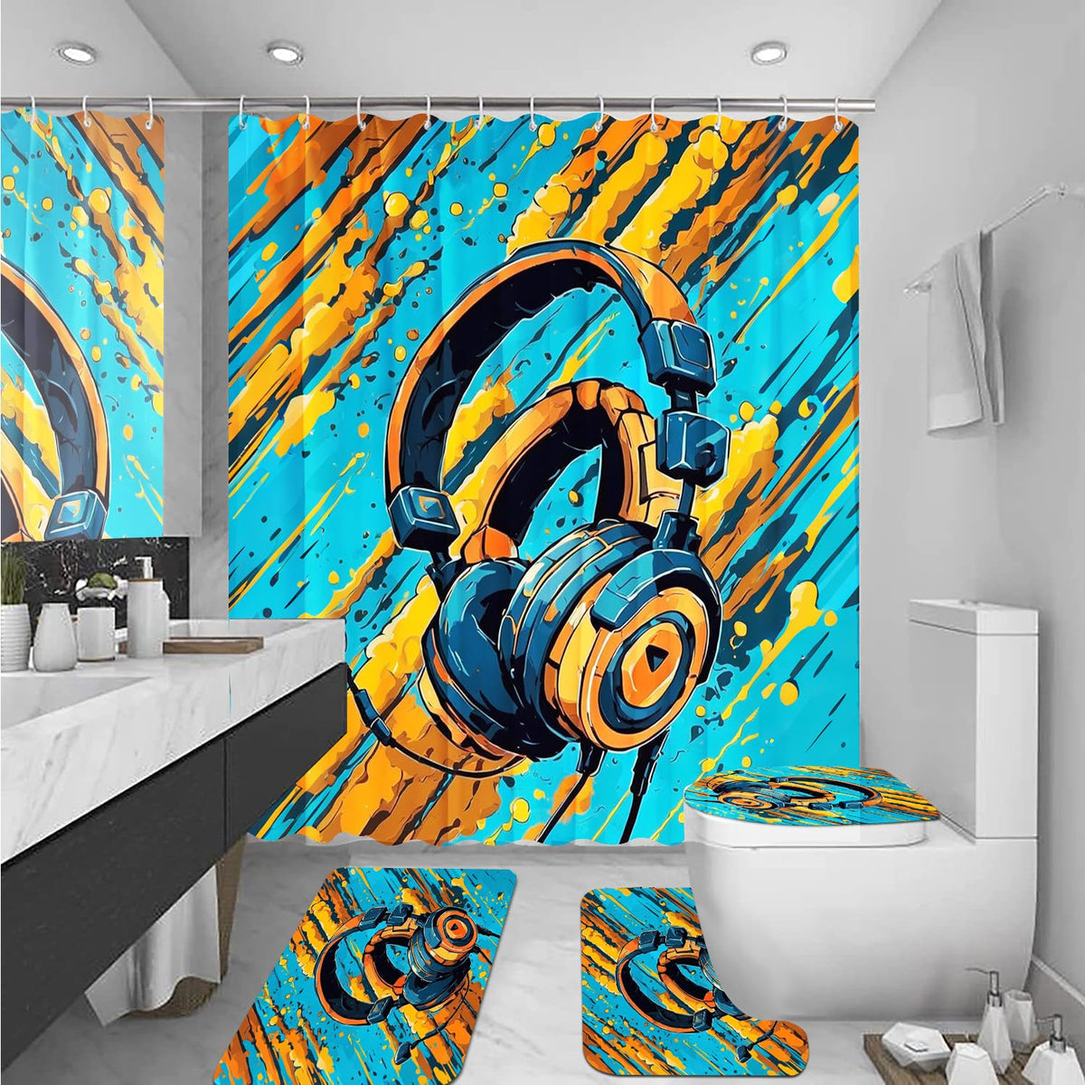 Omebero Gaming Shower Curtain Set, 4 Pieces – 3 Styles - Flex Gamingproduct_type
