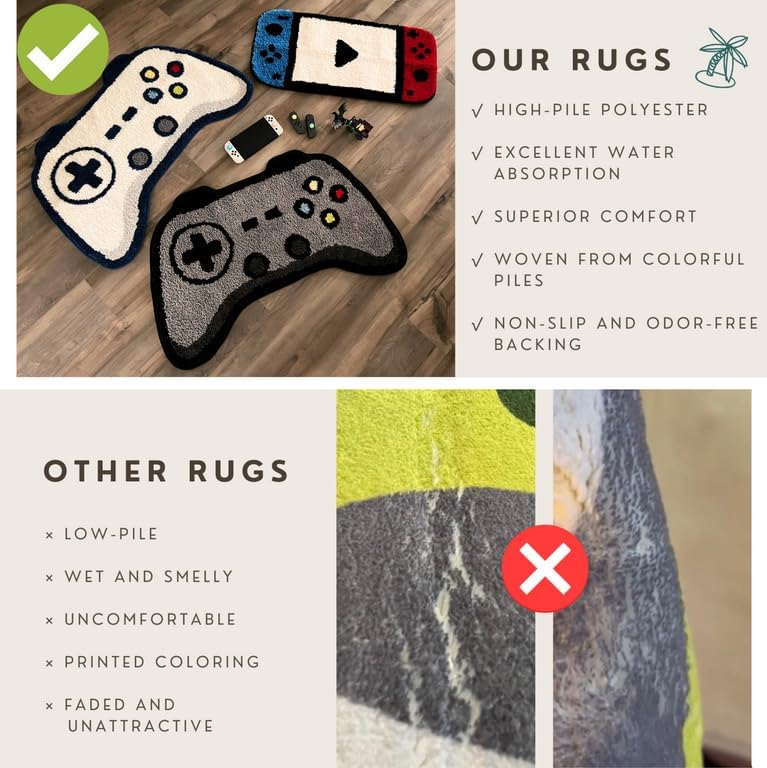 PalmTreeHome Gaming Floor Mat – Console & Controller Shape, Non-Slip – 2 Designs - Flex Gamingproduct_type
