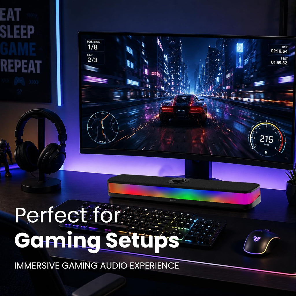 Philips PC Sound Bar Desktop Speaker with Bluetooth 5.4 & RGB - Flex Gamingproduct_type