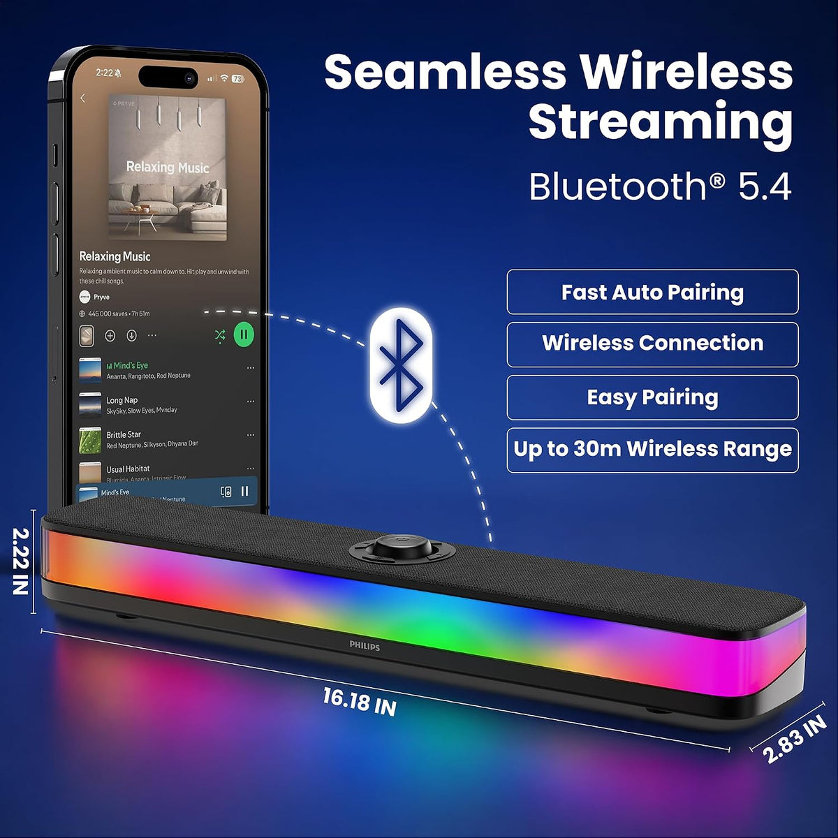 Philips PC Sound Bar Desktop Speaker with Bluetooth 5.4 & RGB - Flex Gamingproduct_type