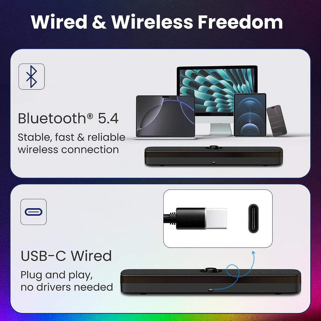 Philips PC Sound Bar Desktop Speaker with Bluetooth 5.4 & RGB - Flex Gamingproduct_type
