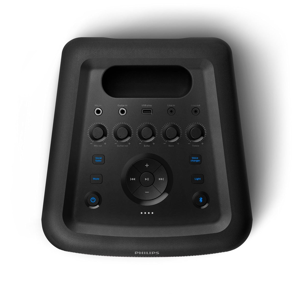 Philips X5206 Bluetooth Party Speaker - 14 Hours Play Time, Deep Bass, Party Lights, Karaoke Effects, Mic & Guitar Input, 80W Max Power, Black - Flex Gamingproduct_type