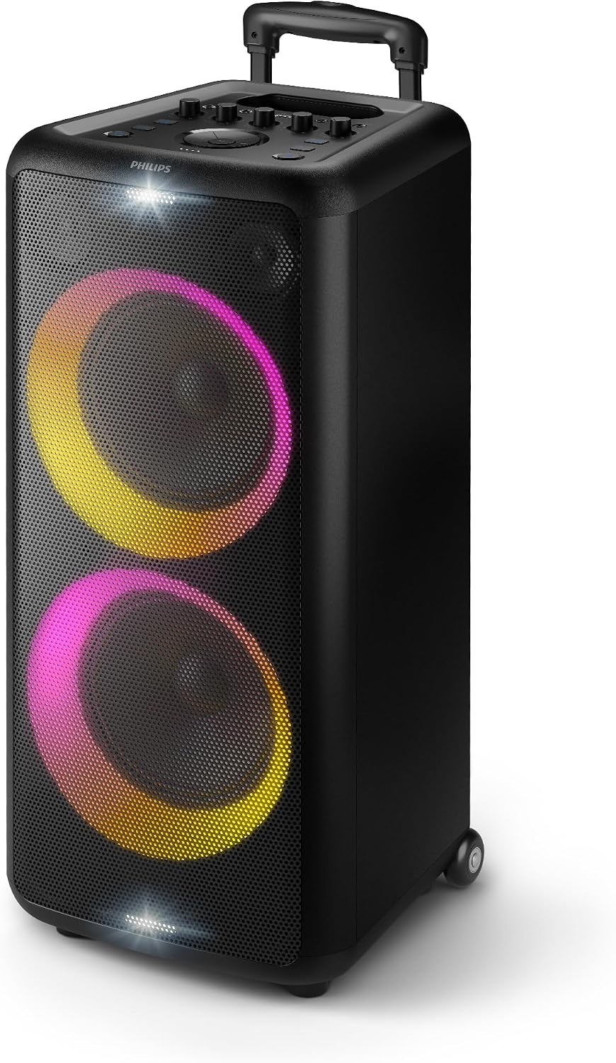 Philips X5206 Bluetooth Party Speaker - 14 Hours Play Time, Deep Bass, Party Lights, Karaoke Effects, Mic & Guitar Input, 80W Max Power, Black - Flex Gamingproduct_type