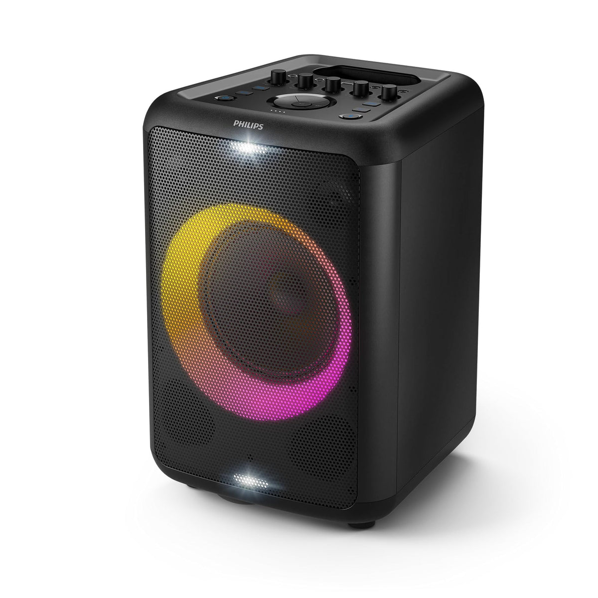 Philips X5206 Bluetooth Party Speaker - 14 Hours Play Time, Deep Bass, Party Lights, Karaoke Effects, Mic & Guitar Input, 80W Max Power, Black - Flex Gamingproduct_type