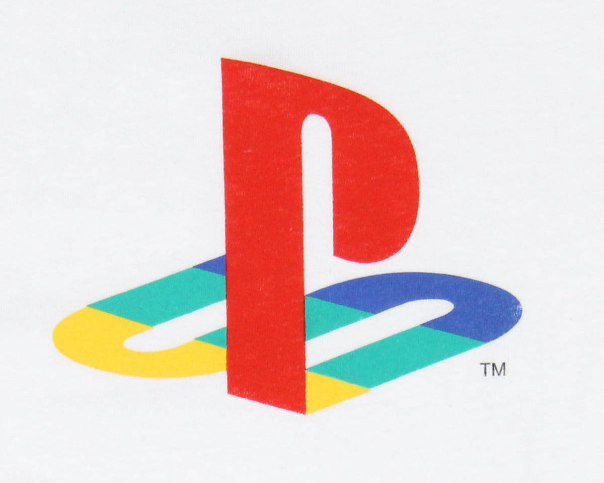 PlayStation Controller Icons Long Sleeve Tee – White, Adult Sizes - Flex Gamingproduct_type