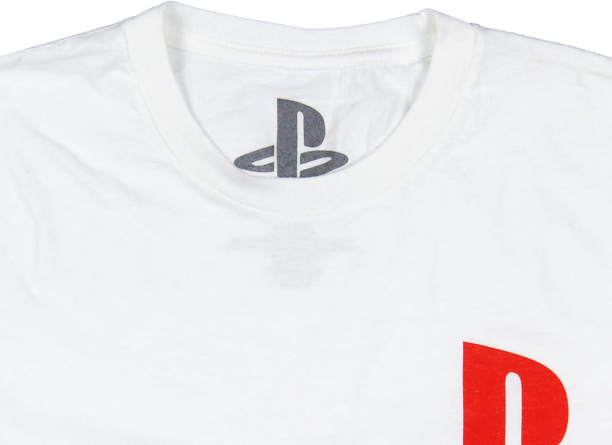PlayStation Controller Icons Long Sleeve Tee – White, Adult Sizes - Flex Gamingproduct_type