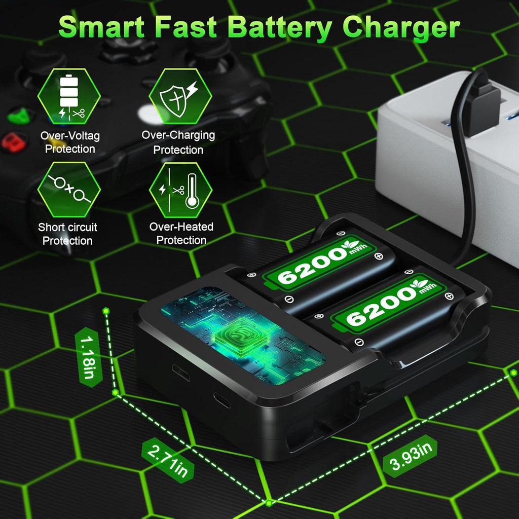 Ponkor Xbox Controller Battery Kit – 2 Rechargeable Packs & Charging Dock - Flex Gamingproduct_type#