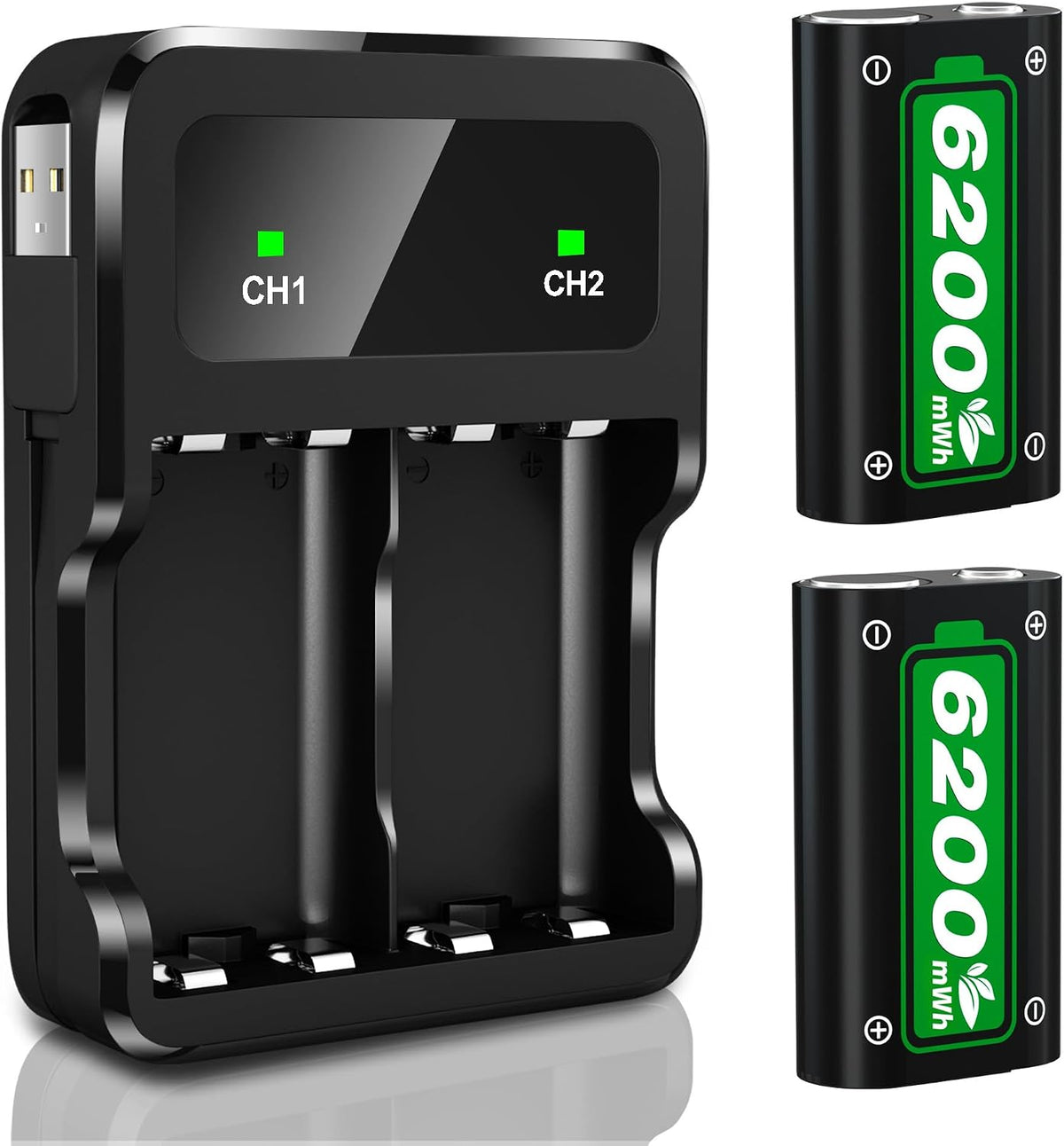 Ponkor Xbox Controller Battery Kit – 2 Rechargeable Packs & Charging Dock - Flex Gamingproduct_type#