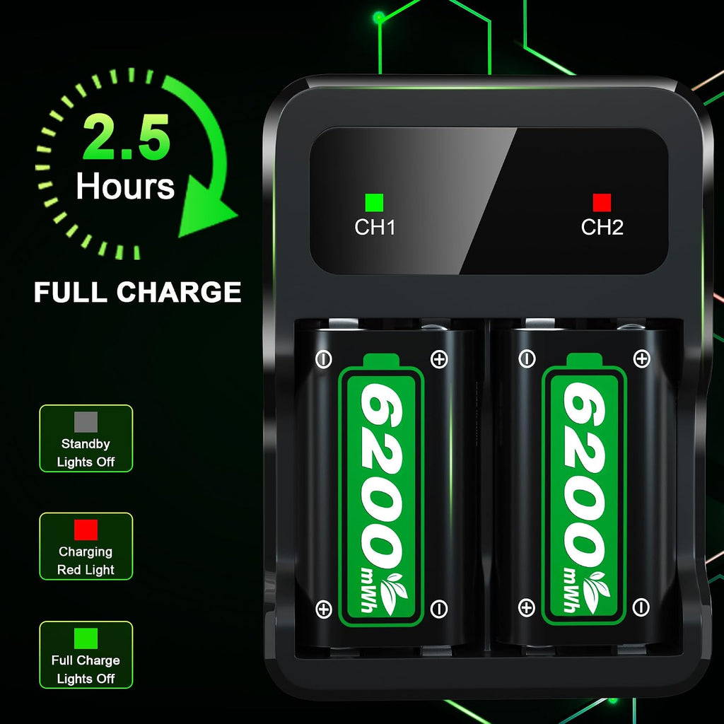 Ponkor Xbox Controller Battery Kit – 2 Rechargeable Packs & Charging Dock - Flex Gamingproduct_type#