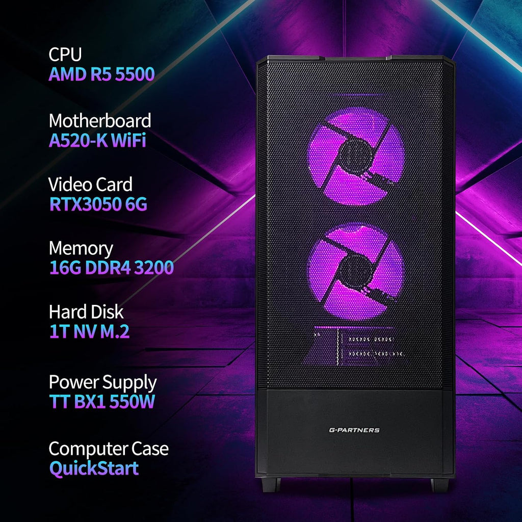 Prebuilt Gaming Desktop PC – AMD Ryzen 5 5500 & RTX 3050 6GB - Flex Gamingproduct_type