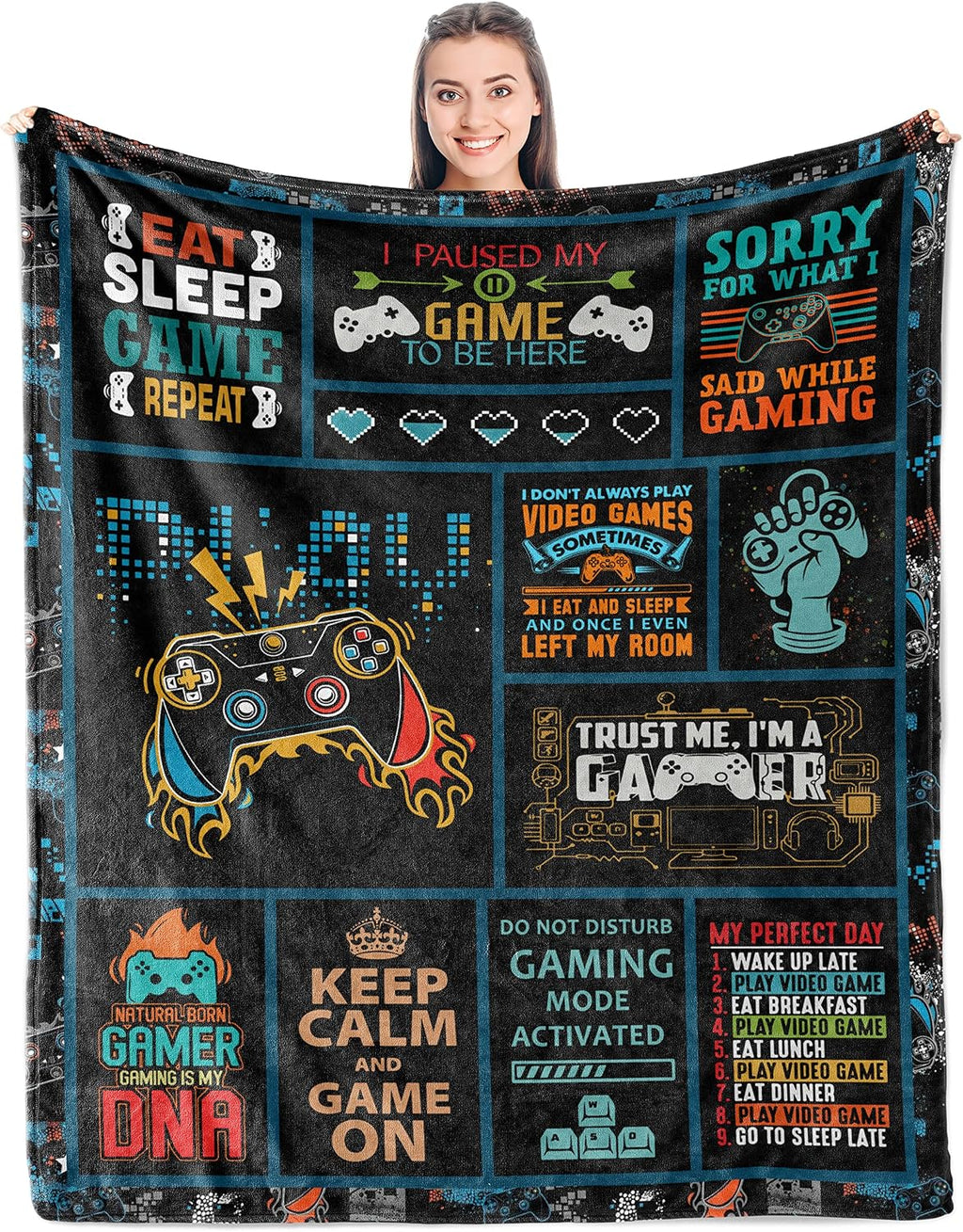 Punofell Gaming Throw Blanket – Soft Polyester, 50" x 60" - Flex Gamingproduct_type