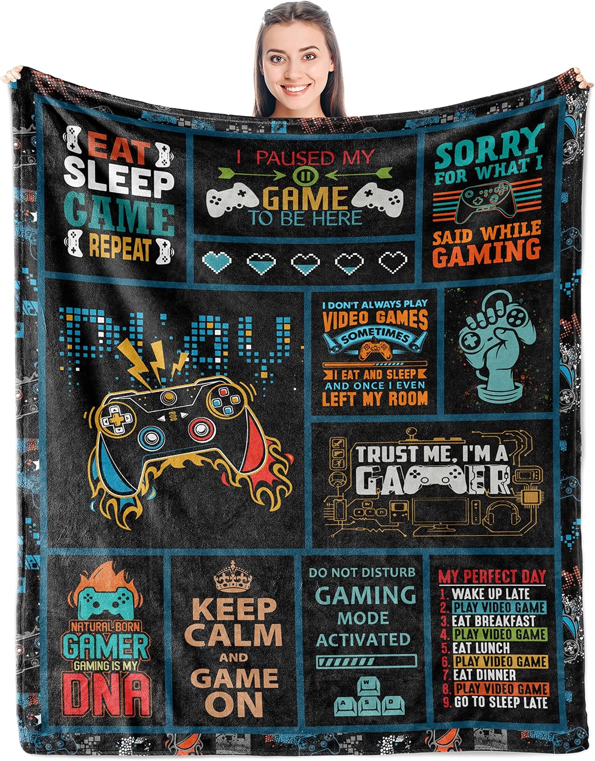 Punofell Gaming Throw Blanket – Soft Polyester, 50" x 60" - Flex Gamingproduct_type