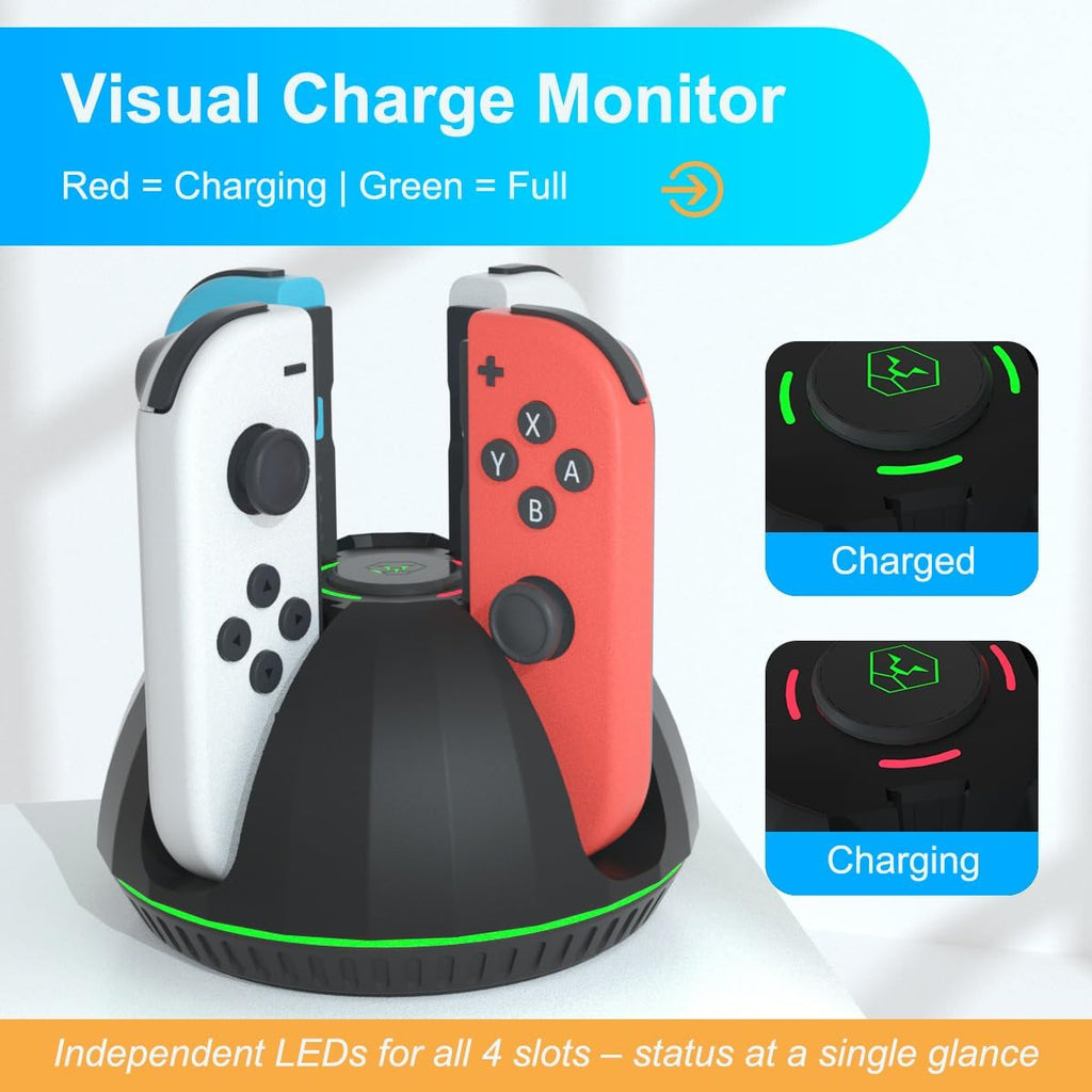 PURBHE 4-in-1 Nintendo Switch Joy-Con Charging Dock – 3 Cable Lengths - Flex Gamingproduct_type