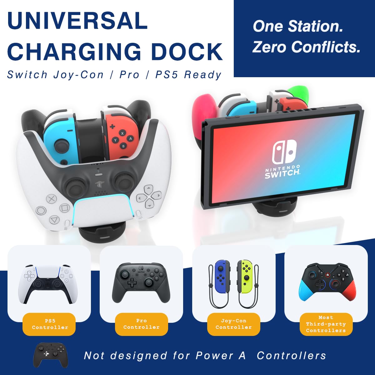PURBHE 4-in-1 Nintendo Switch Joy-Con Charging Dock – 3 Cable Lengths - Flex Gamingproduct_type