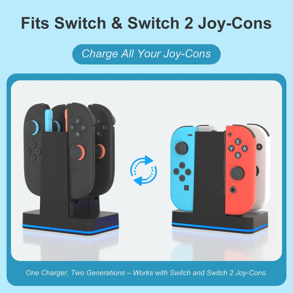 PURBHE 4-in-1 Nintendo Switch Joy-Con Charging Dock – 3 Cable Lengths - Flex Gamingproduct_type