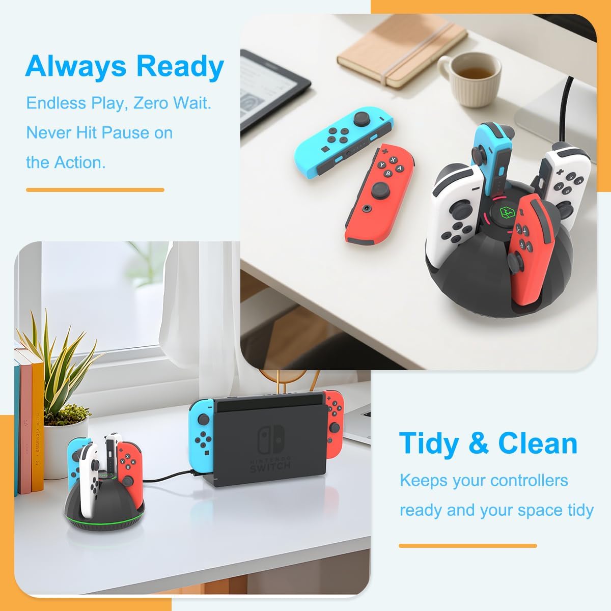 PURBHE 4-in-1 Nintendo Switch Joy-Con Charging Dock – 3 Cable Lengths - Flex Gamingproduct_type