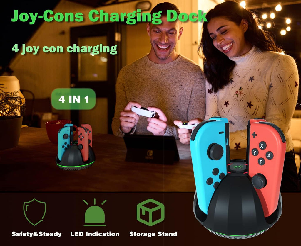 PURBHE 4-in-1 Nintendo Switch Joy-Con Charging Dock – 3 Cable Lengths - Flex Gamingproduct_type