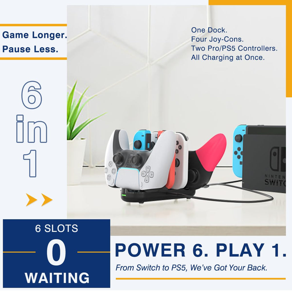 PURBHE 4-in-1 Nintendo Switch Joy-Con Charging Dock – 3 Cable Lengths - Flex Gamingproduct_type