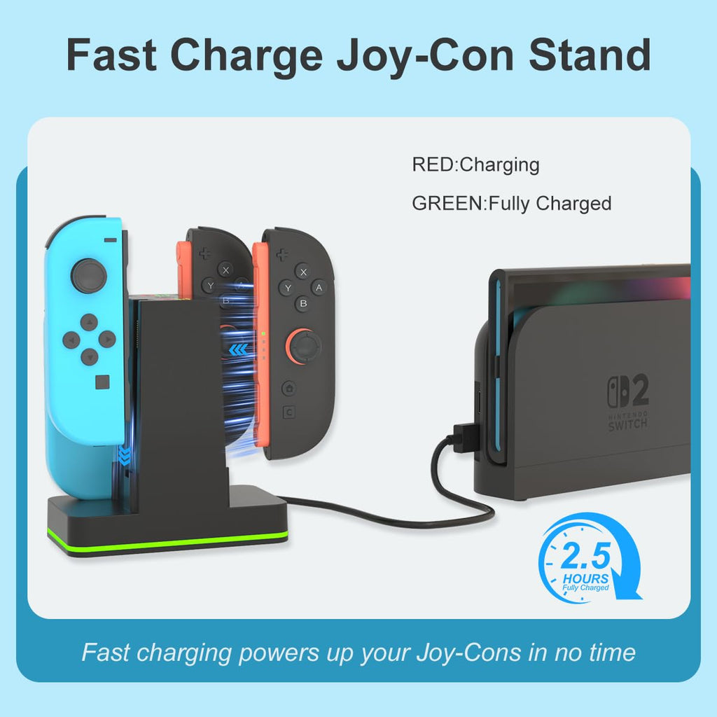 PURBHE 4-in-1 Nintendo Switch Joy-Con Charging Dock – 3 Cable Lengths - Flex Gamingproduct_type