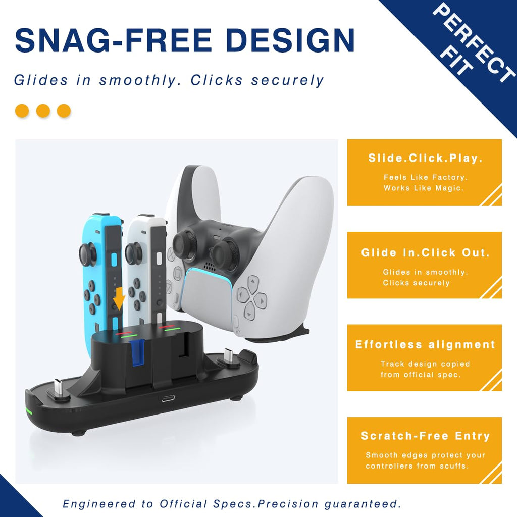PURBHE 4-in-1 Nintendo Switch Joy-Con Charging Dock – 3 Cable Lengths - Flex Gamingproduct_type