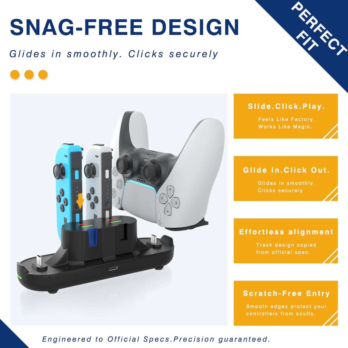 PURBHE 4-in-1 Nintendo Switch Joy-Con Charging Dock – 3 Cable Lengths - Flex Gamingproduct_type