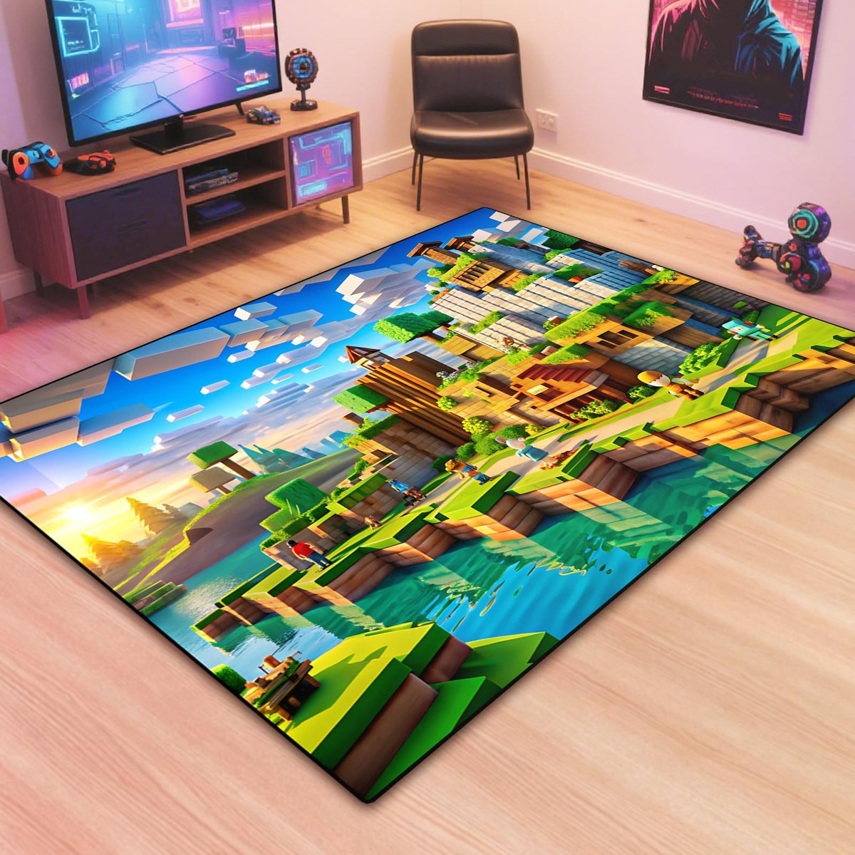 Pwikvy Pixel Game Area Rug – 4 Sizes & 2 Colors - Flex Gamingproduct_type