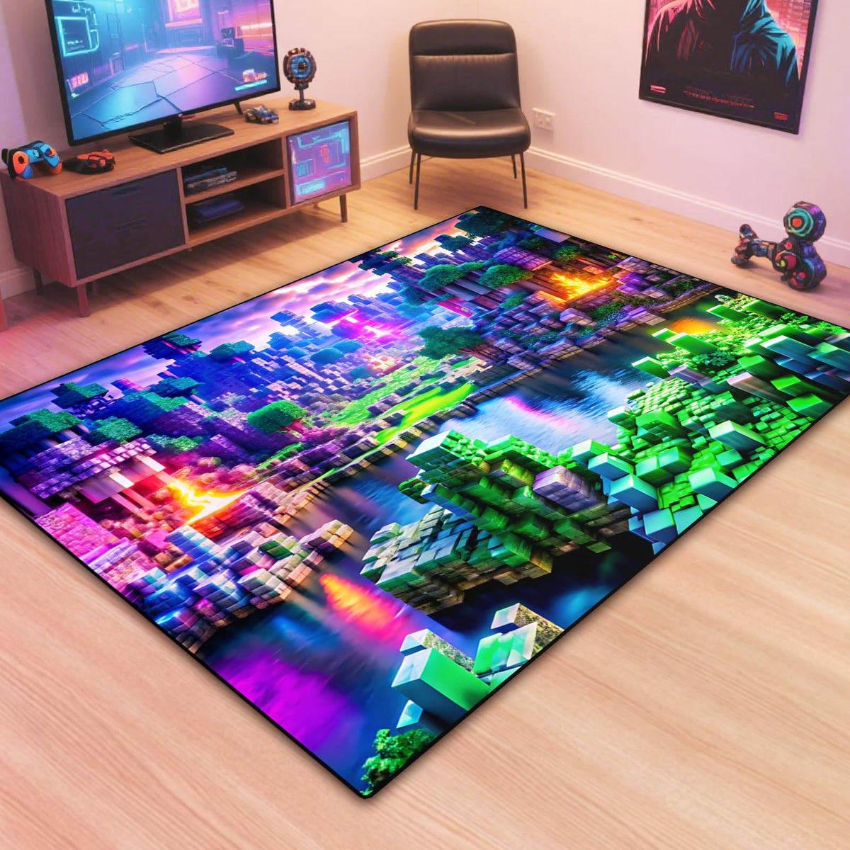 Pwikvy Pixel Game Area Rug – 4 Sizes & 2 Colors - Flex Gamingproduct_type
