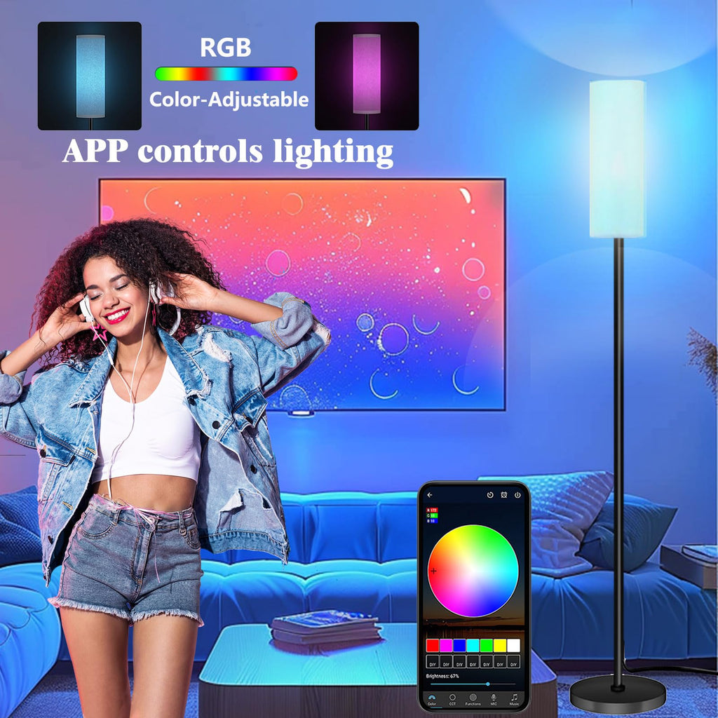 Qaubauyt Smart LED Floor Lamp, RGB Dimmable, App & Remote – 7 Colors - Flex Gamingproduct_type