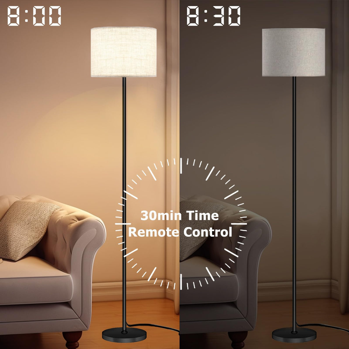 Qaubauyt Smart LED Floor Lamp, RGB Dimmable, App & Remote – 7 Colors - Flex Gamingproduct_type