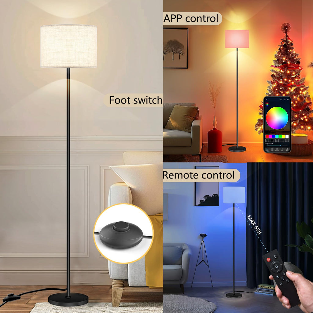 Qaubauyt Smart LED Floor Lamp, RGB Dimmable, App & Remote – 7 Colors - Flex Gamingproduct_type