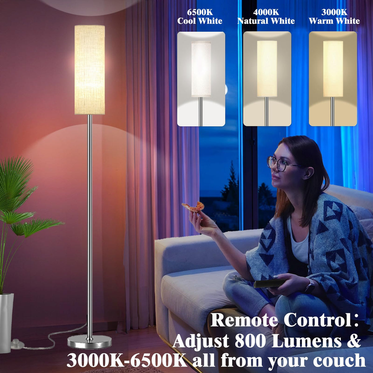 Qaubauyt Smart LED Floor Lamp, RGB Dimmable, App & Remote – 7 Colors - Flex Gamingproduct_type