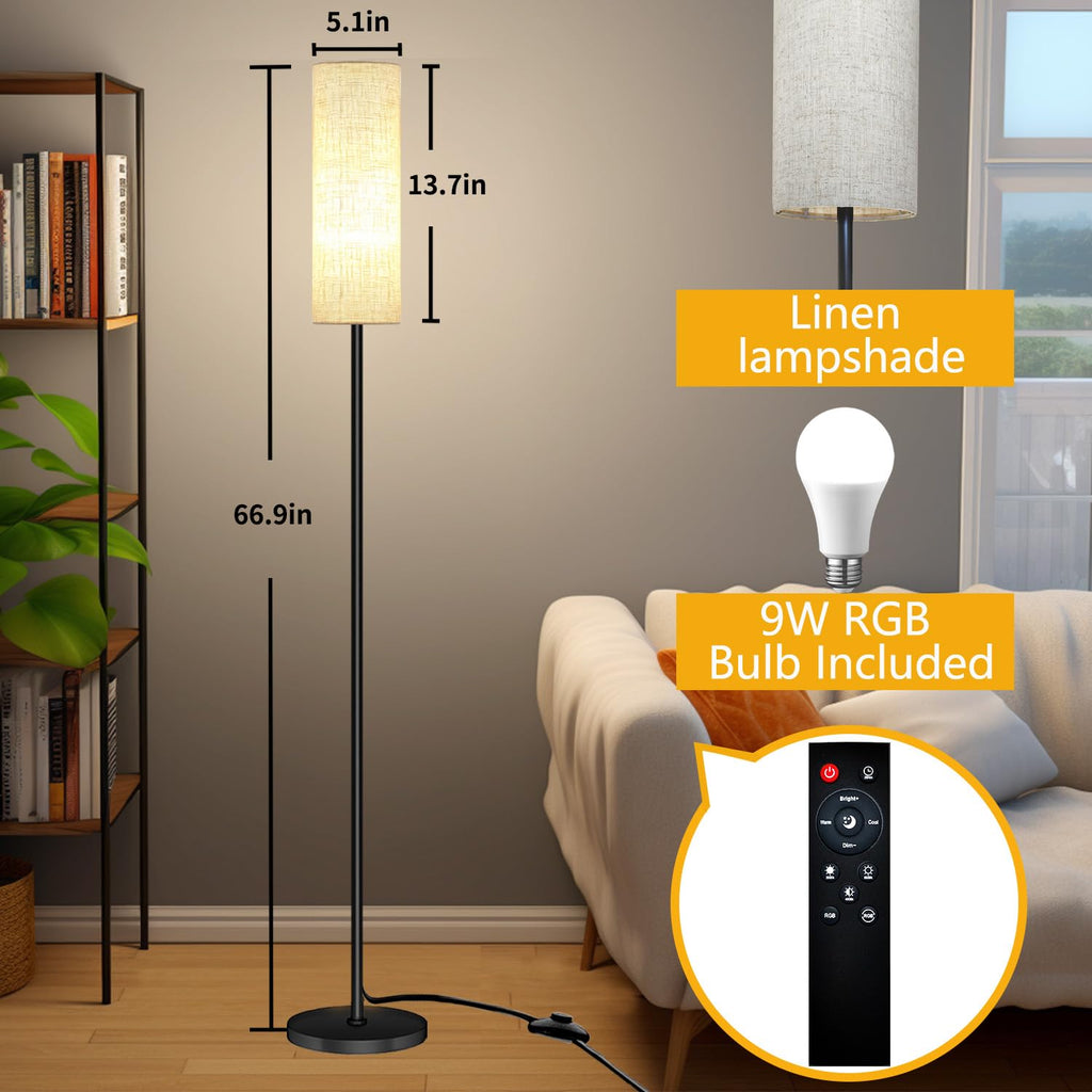 Qaubauyt Smart LED Floor Lamp, RGB Dimmable, App & Remote – 7 Colors - Flex Gamingproduct_type