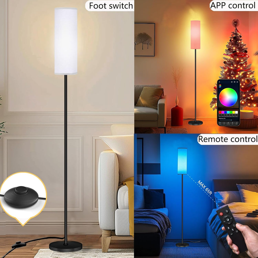 Qaubauyt Smart LED Floor Lamp, RGB Dimmable, App & Remote – 7 Colors - Flex Gamingproduct_type
