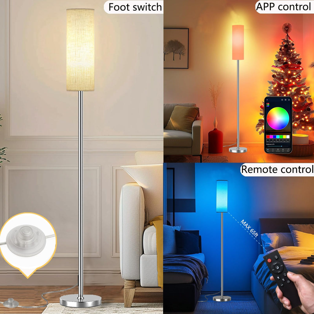 Qaubauyt Smart LED Floor Lamp, RGB Dimmable, App & Remote – 7 Colors - Flex Gamingproduct_type