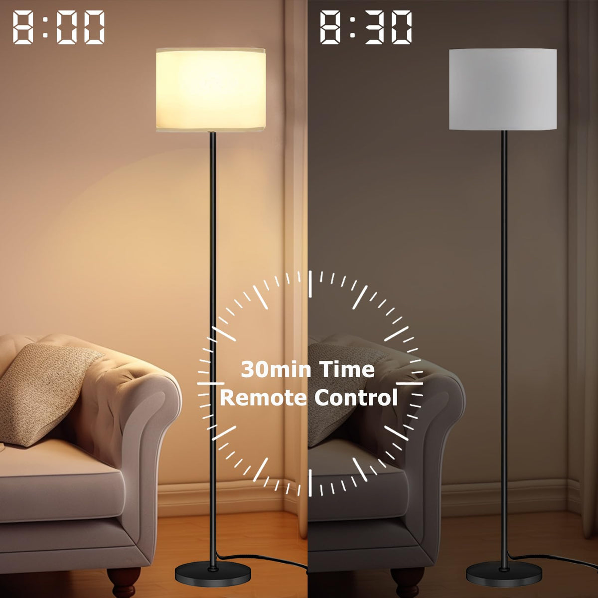 Qaubauyt Smart LED Floor Lamp, RGB Dimmable, App & Remote – 7 Colors - Flex Gamingproduct_type