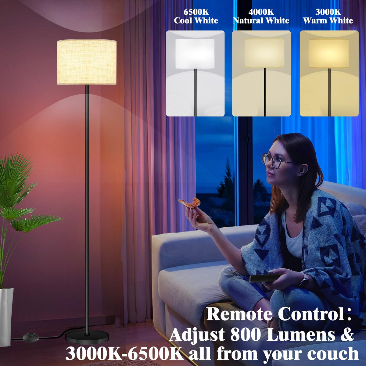 Qaubauyt Smart LED Floor Lamp, RGB Dimmable, App & Remote – 7 Colors - Flex Gamingproduct_type