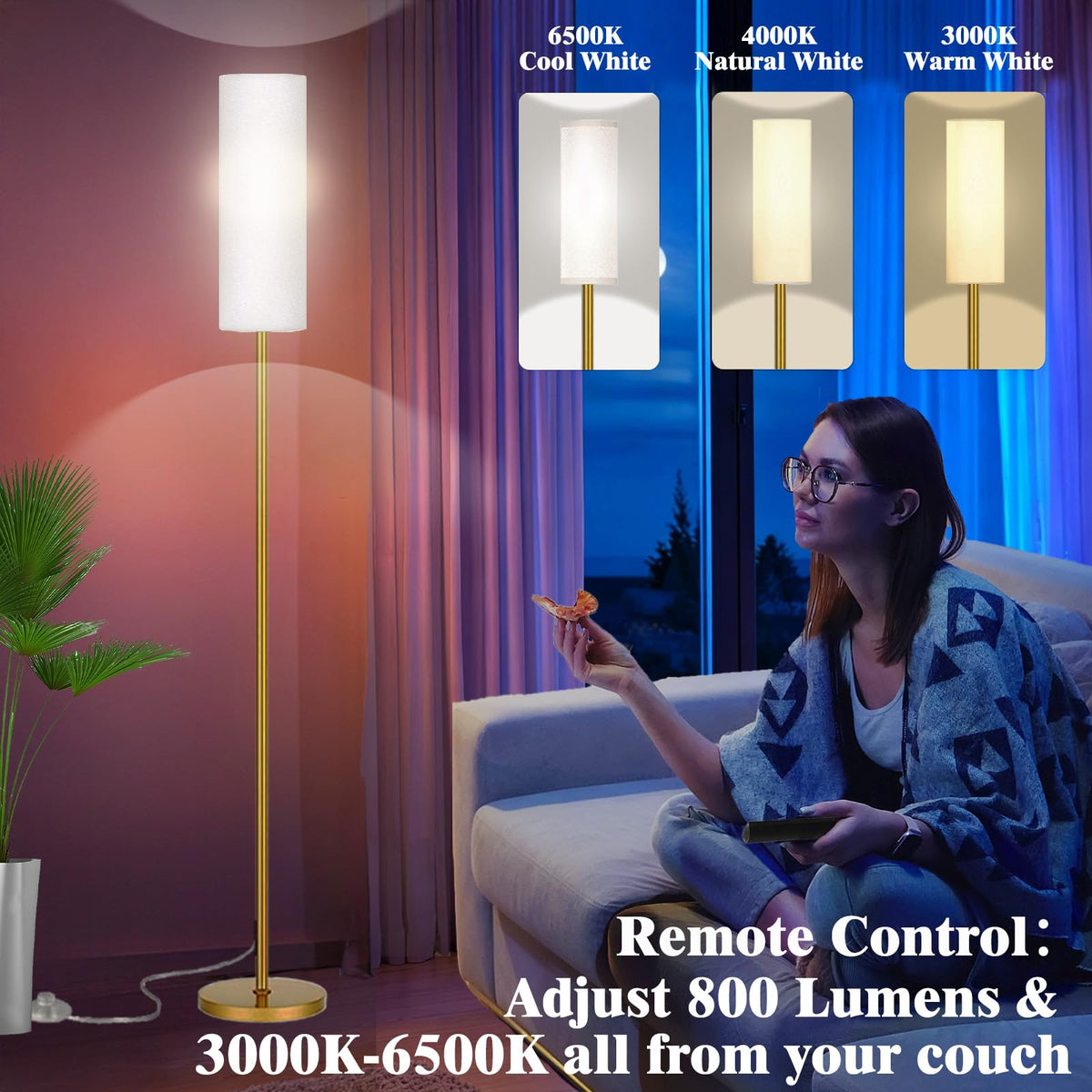 Qaubauyt Smart LED Floor Lamp, RGB Dimmable, App & Remote – 7 Colors - Flex Gamingproduct_type