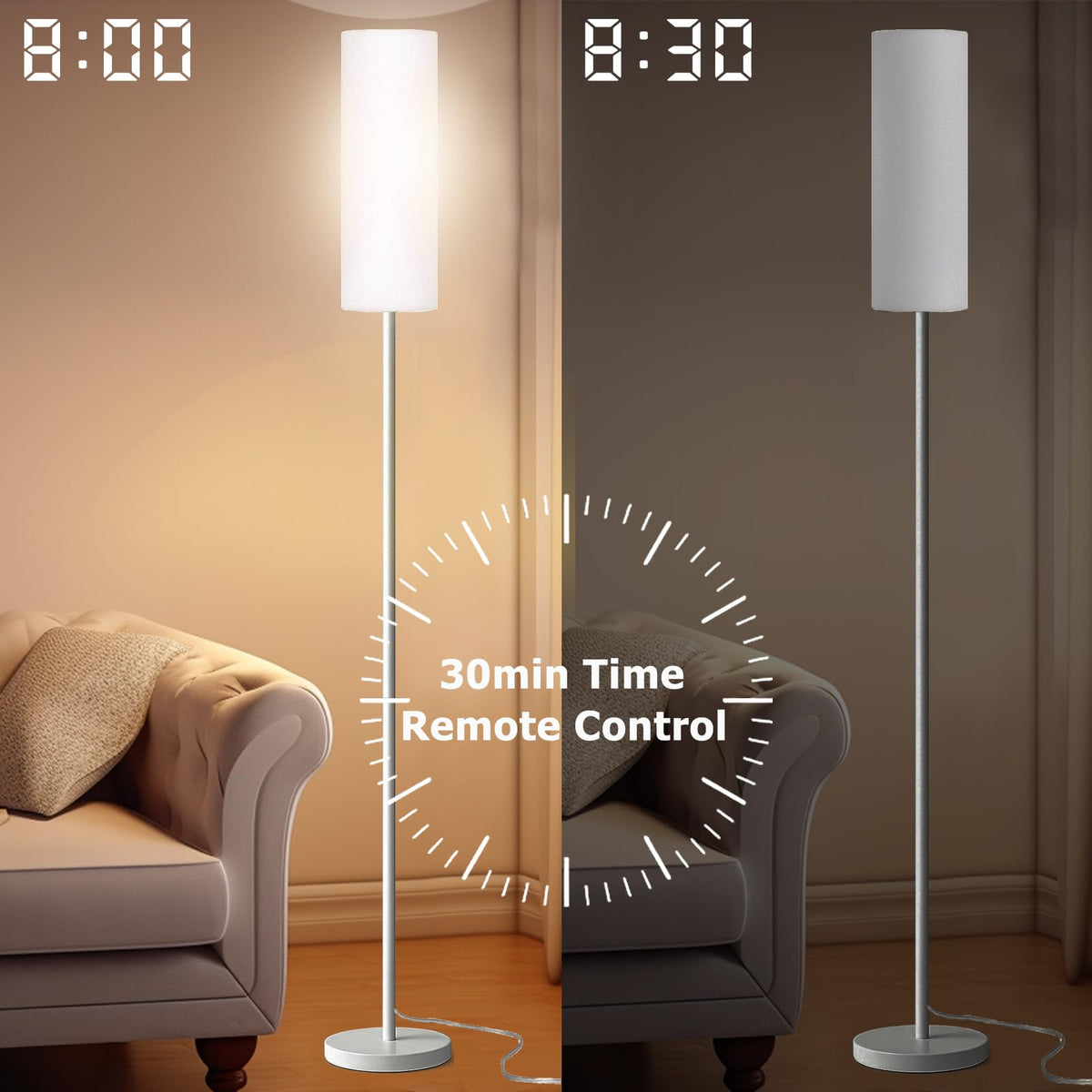 Qaubauyt Smart LED Floor Lamp, RGB Dimmable, App & Remote – 7 Colors - Flex Gamingproduct_type