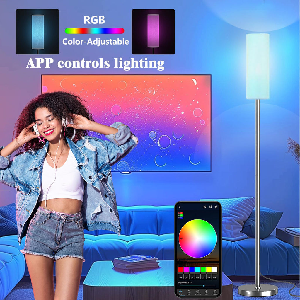 Qaubauyt Smart LED Floor Lamp, RGB Dimmable, App & Remote – 7 Colors - Flex Gamingproduct_type