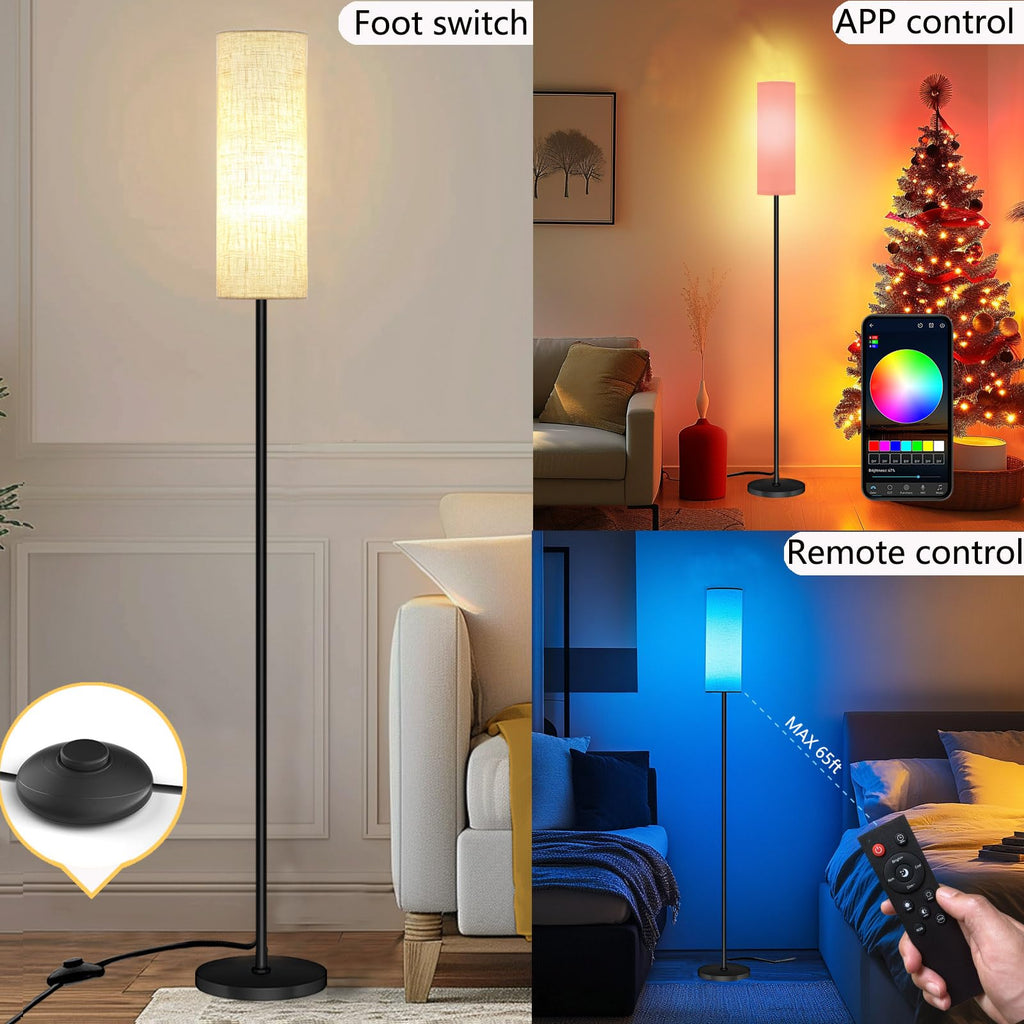 Qaubauyt Smart LED Floor Lamp, RGB Dimmable, App & Remote – 7 Colors - Flex Gamingproduct_type