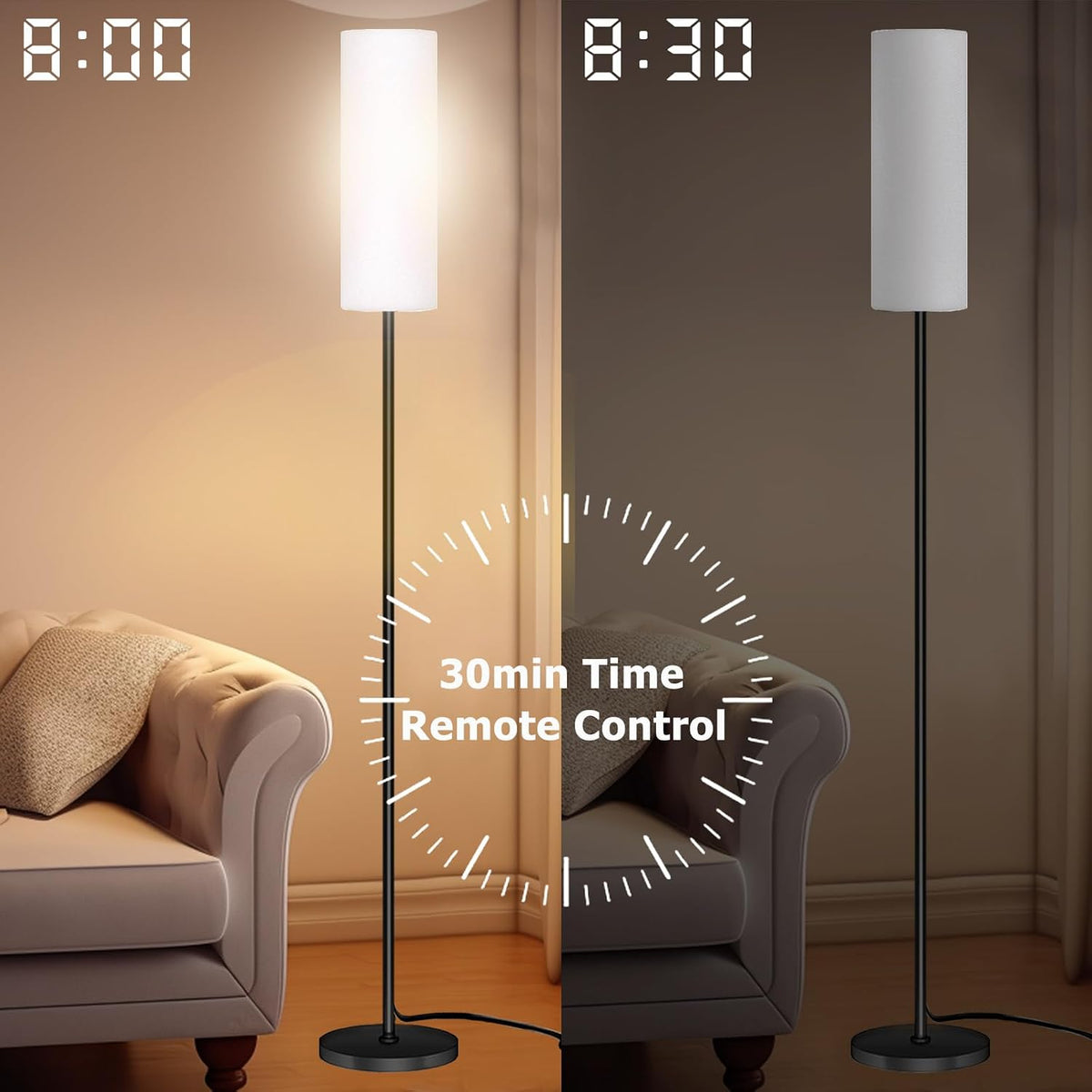 Qaubauyt Smart LED Floor Lamp, RGB Dimmable, App & Remote – 7 Colors - Flex Gamingproduct_type
