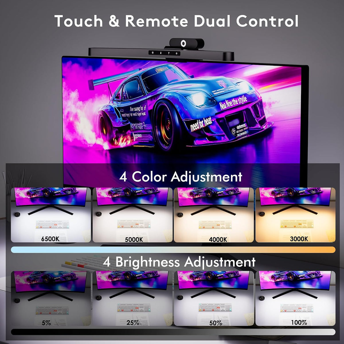 Quntis 17.7" Curved Monitor Light Bar IM - Flex Gamingproduct_type