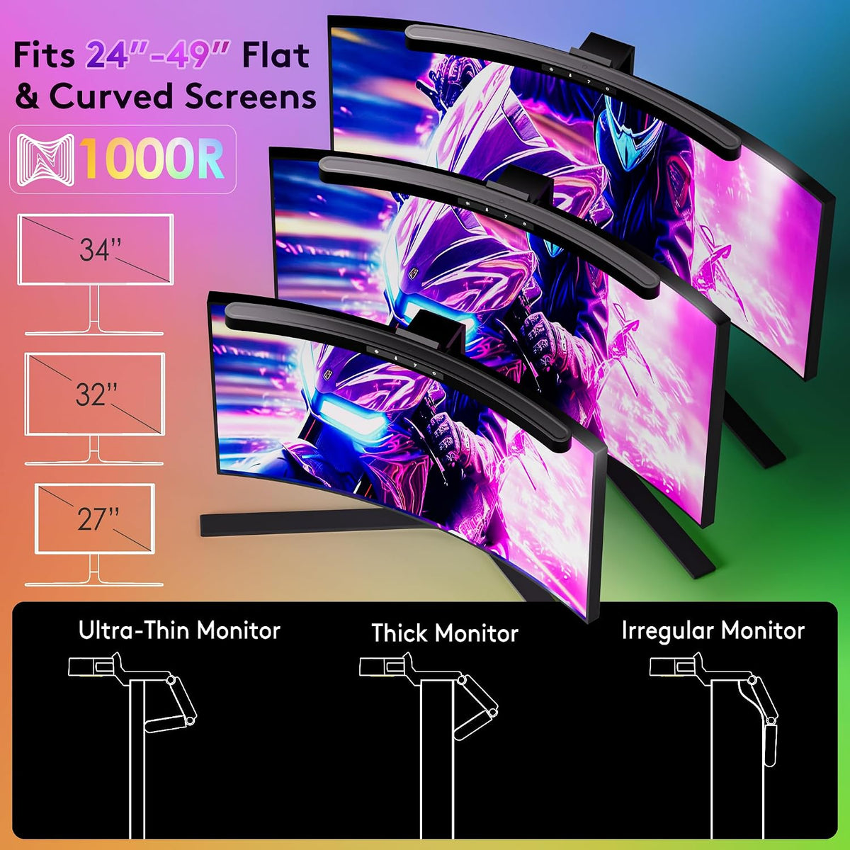 Quntis 17.7" Curved Monitor Light Bar IM - Flex Gamingproduct_type