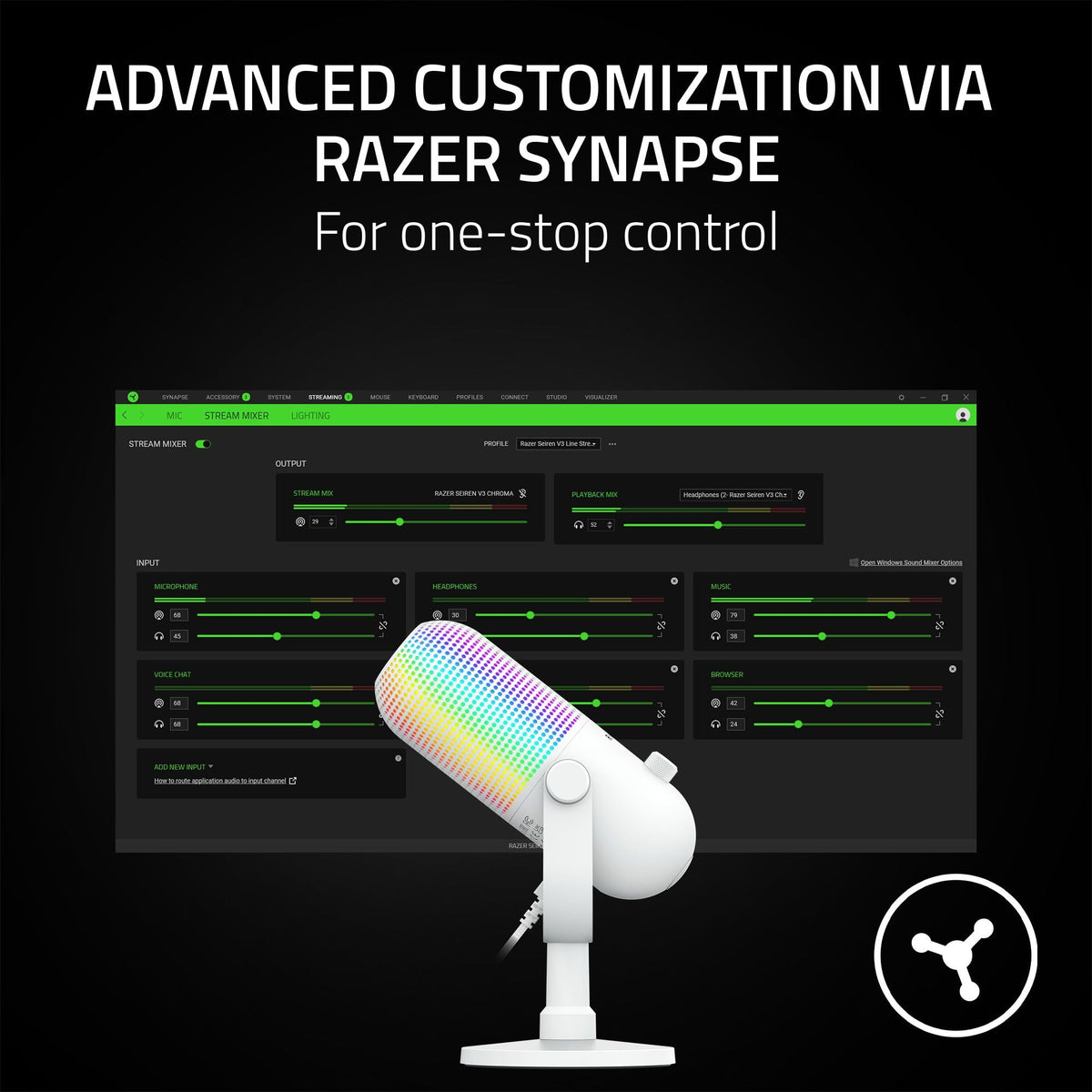 Razer Seiren V3 Chroma RGB Stream-Reactive USB Gaming Microphone – 3 Colors - Flex Gamingproduct_type