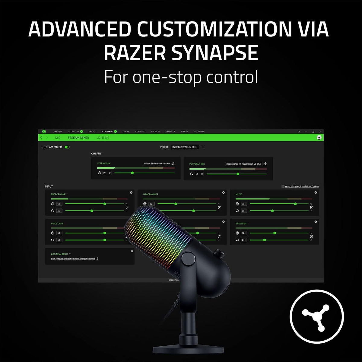 Razer Seiren V3 Chroma RGB Stream-Reactive USB Gaming Microphone – 3 Colors - Flex Gamingproduct_type