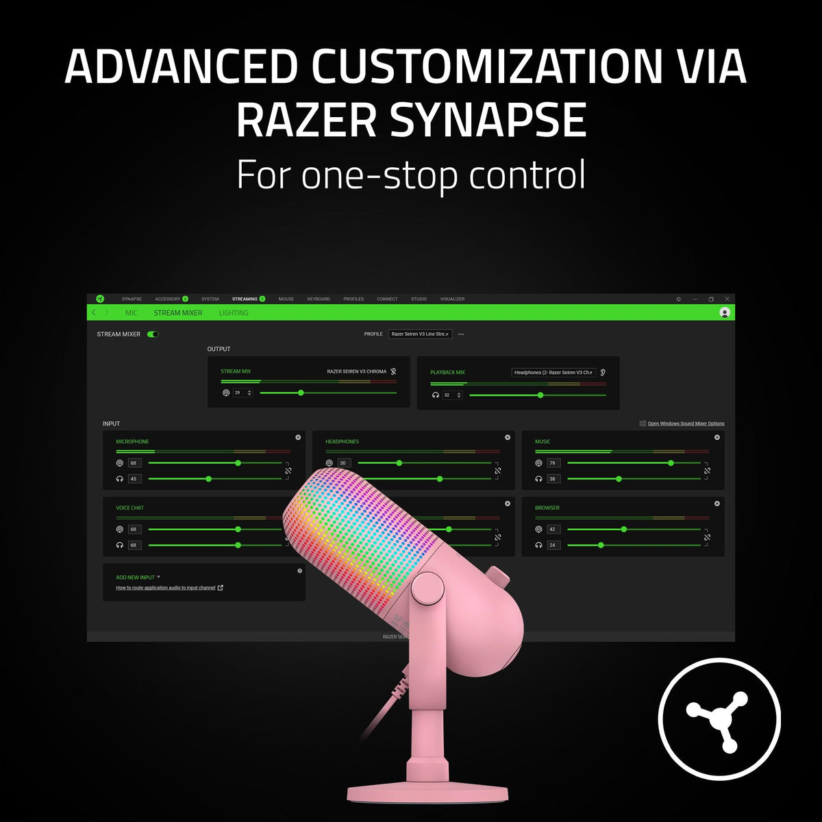 Razer Seiren V3 Chroma RGB Stream-Reactive USB Gaming Microphone – 3 Colors - Flex Gamingproduct_type