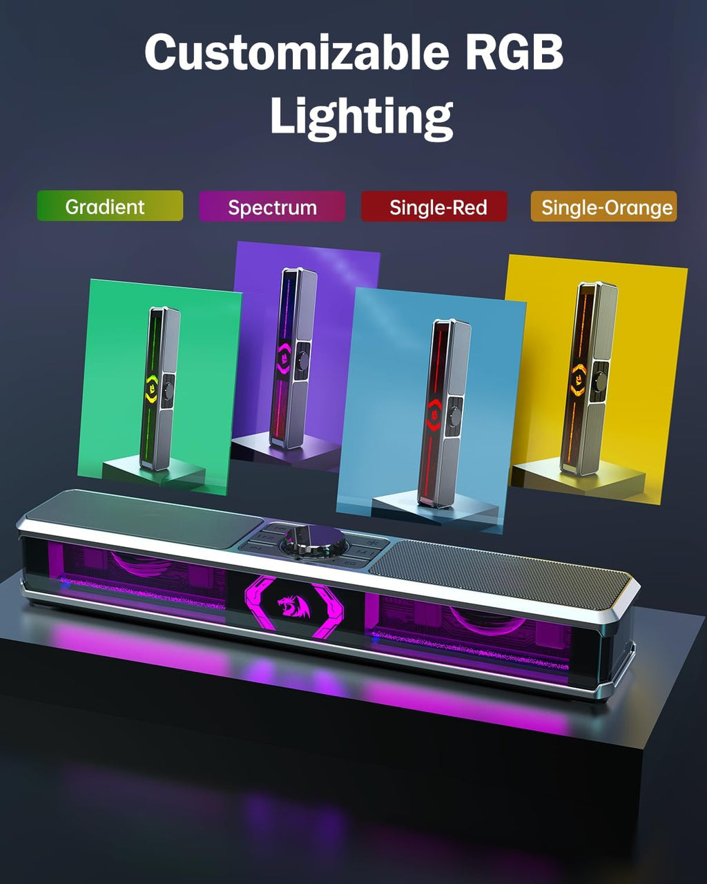 Redragon GS524 Stereo Desktop Soundbar with Bluetooth & RGB - Flex Gamingproduct_type